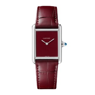 1:2 super orologi clone Cartier Tank Must De Cartier Modello Grande Movimento al quarzo Acciaio Pelle Acciaio WSTA0054