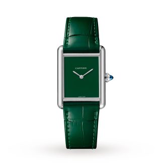 1:2 super orologi replica Cartier Tank Must Watch Modello grande Movimento al quarzo Cassa in acciaio Alligatore WSTA0056