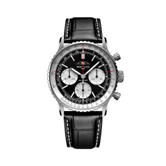 1:25 super orologi replica Breitling Navitimer B01 Cronografo 41 mm Orologio da uomo in alligatore nero AB0139211B1P1