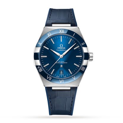 1:28 super orologi replica Omega Constellation Co-Axial Master Chronometer 41mm Orologio Uomo Pelle Blu O13133412103001