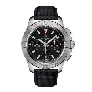 1:43 super orologi clone Breitling Avenger Cronografo B01 44mm Orologio Uomo Pelle Nera Vitello AB0147101B1X1