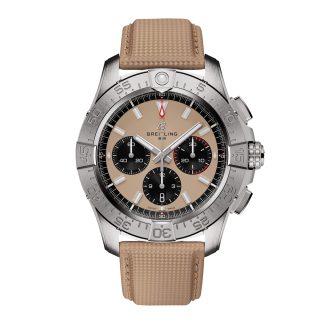 1:43 super orologi falsi Breitling Avenger B01 Cronografo 44mm Orologio Uomo Pelle Beige Vitello AB0147101A1X1