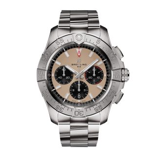 1:43 super orologi replica Breitling Avenger Cronografo B01 44mm Orologio Uomo Beige Acciaio Inox AB0147101A1A1