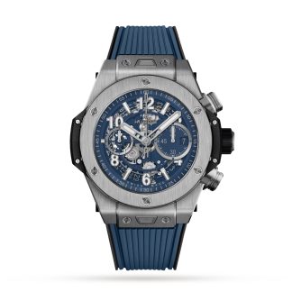 1:44 super orologi falsi Hublot Big Bang Unico Titanio Blu 44mm Orologio Uomo Gomma 421.NX.5170.RX