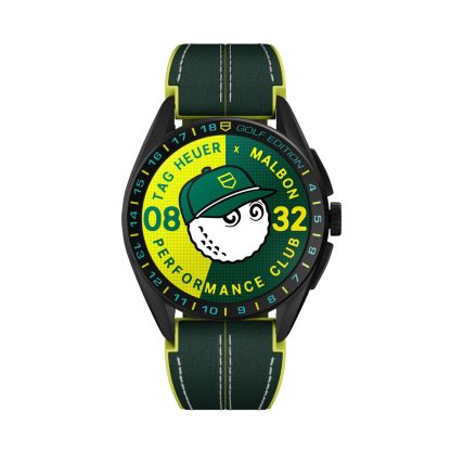 1:49 super orologi clone TAG Heuer Connected Calibre E4 X Malbon Golf Edition Edizione Speciale 45 mm Orologio da uomo in gomma verde SBR8A85.EB0338