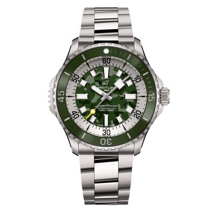 1:50 super orologi replica Breitling Superocean Automatic Super Diver 46mm Orologio Uomo Verde Acciaio Inox E10379D31L1E1