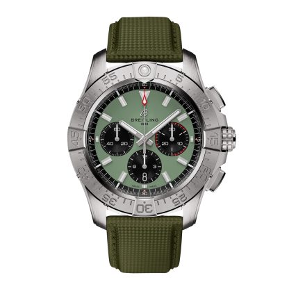 Migliori orologi replica UK Breitling Avenger Cronografo B01 44mm Orologio Uomo Pelle Verde Vitello AB0147101L1X1