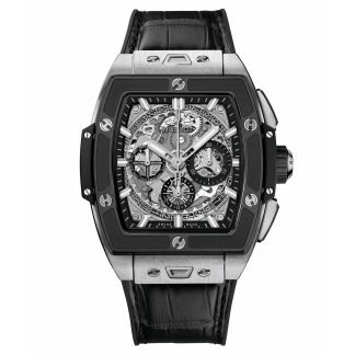 Migliori orologi replica UK Hublot Spirit Of Big Bang Titanio Ceramica 42mm Orologio Uomo Alligatore 642.NM.0170.LR