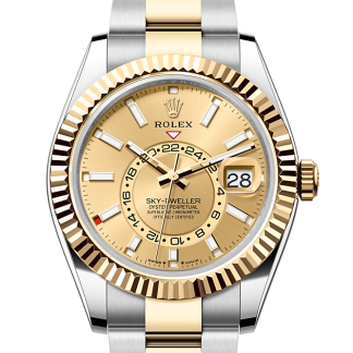 Orologi Replica vs. reali Rolex Sky-Dweller Ostrica e oro giallo M336933-0001