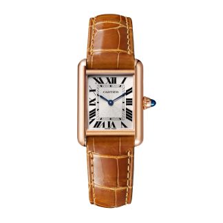 Orologi svizzeri replica donna Orologio Cartier Tank Louis Cartier Modello Piccolo Movimento meccanico a carica manuale Oro Rosa Pelle Alligatore WGTA0010