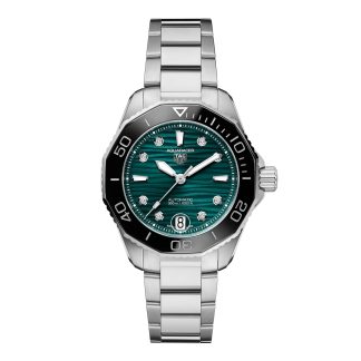 Orologi svizzeri replica donna TAG Heuer Aquaracer Professional 300 36mm Orologio da donna in acciaio inossidabile verde WBP231G.BA0618