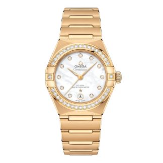 Orologi svizzeri replica economici Omega Constellation 29mm Orologio da donna Madreperla Oro giallo 18ct O13155292055002