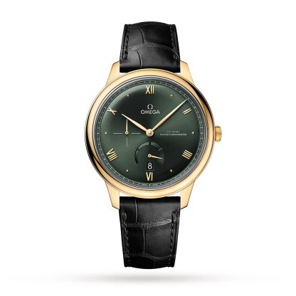 Orologi svizzeri replica economici Omega De Ville Prestige Cronometro Assiale Riserva di Carica 41mm Orologio Uomo Alligatore Verde O43453412110001