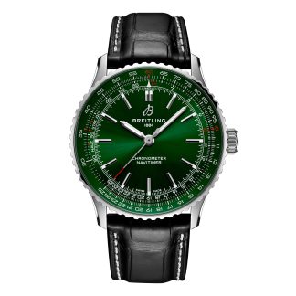 Orologi svizzeri replica economici Orologio Breitling Navitimer Automatic 41mm Uomo Alligatore Verde A17329371L1P1