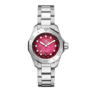 Orologi svizzeri replica economici TAG Heuer Aquaracer Professional 200 Date 30mm Orologio da donna in acciaio inossidabile rosso WBP2414.BA0622