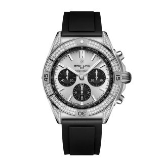 Orologi svizzeri replica uomo Breitling Chronomat B01 42mm Orologio da uomo in gomma argento AB0134721G1S1