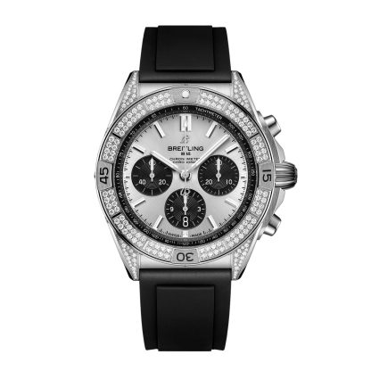 Orologi svizzeri replica uomo Breitling Chronomat B01 42mm Orologio da uomo in gomma argento AB0134721G1S1