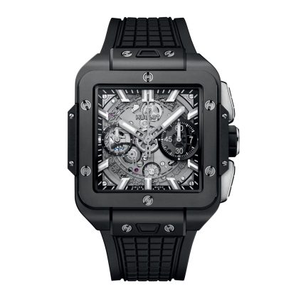 Replica orologi vs reale Hublot Square Bang Unico Black Magic 42 mm Gomma 821.CI.0170.RX