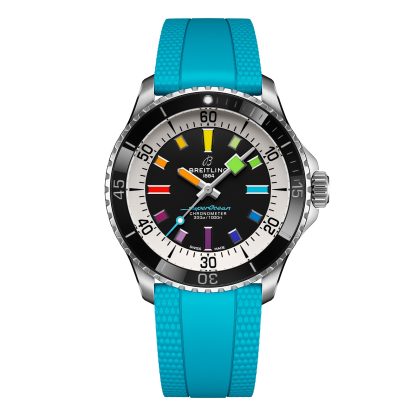 Replica polso Orologio Breitling Superocean Automatic 42mm Uomo Gomma Blu A17375211B2S1