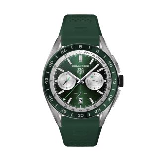 Replica polso Orologio TAG Heuer Connected 45 mm Uomo Gomma Verde SBR8A14.BT6317