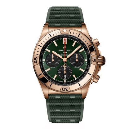 acquistare designer Breitling Chronomat B01 Cronografo 42mm Uomo Orologio in gomma verde RB0134101L1S1