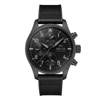 acquistare designer IWC Pilots Chronograph Top Gun Ceratanium 41mm Orologio Uomo Gomma Nera IW388106