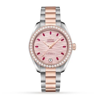 acquistare designer Omega Seamaster Aqua Terra 150M Co-Axial Master Chronometer 34mm Orologio da donna in acciaio inossidabile e oro rosa 18ct O22025342060001