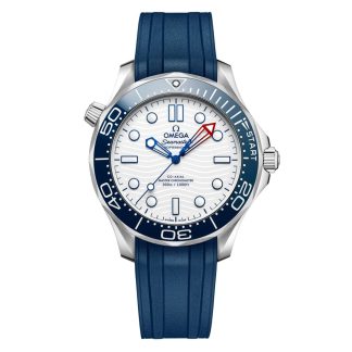 acquistare designer Omega Seamaster Diver Americas Cup 300m 42mm Orologio Uomo Cinturino in Gomma Bianca O21032422004002