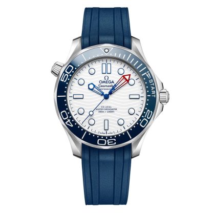 acquistare designer Omega Seamaster Diver Americas Cup 300m 42mm Orologio Uomo Cinturino in Gomma Bianca O21032422004002