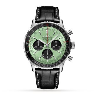 acquistare lusso Breitling Navitimer B01 Cronografo 43mm Orologio di menta in alligatore AB0138241L1P1