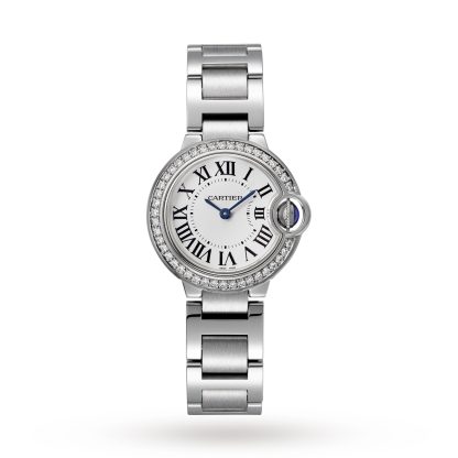 acquistare lusso Orologio Cartier Ballon Bleu De Cartier 28 mm Movimento al quarzo Acciaio Diamanti Acciaio W4BB0015