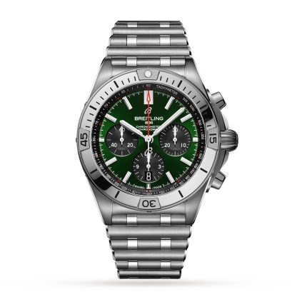 copie a buon mercato ebay Breitling Chronomat B01 42 Orologio in acciaio inossidabile verde Acciaio inossidabile AB0134101L1A1