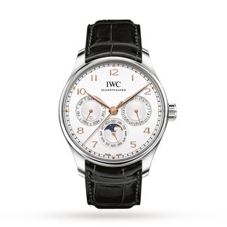 copie a buon mercato ebay IWC Portugieser Calendario Perpetuo 42 Alligatore IW344203