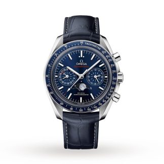 copie a buon mercato ebay Omega Speedmaster Moonphase Co-Axial Master Chronometer Chronograph Orologio da uomo in pelle O30433445203001