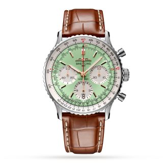 designer a buon mercato Breitling Navitimer B01 Cronografo 41 Menta Orologio Alligatore AB0139211L1P1