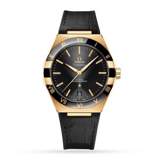 designer a buon mercato Omega Constellation Co-Axial Master Chronometer 41mm Orologio Uomo Oro Giallo Pelle O13163412101001