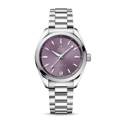 designer a buon mercato Omega Seamaster Aqua Terra 150m Co-Axial Master Chronometer 34mm Orologio da donna in acciaio inossidabile viola O22010342010002