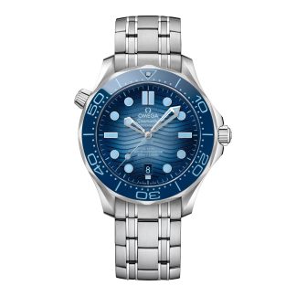 designer a buon mercato Omega Seamaster Diver 300M Co-Axial Master Chronometer 42mm Acciaio inossidabile blu estivo O21030422003003