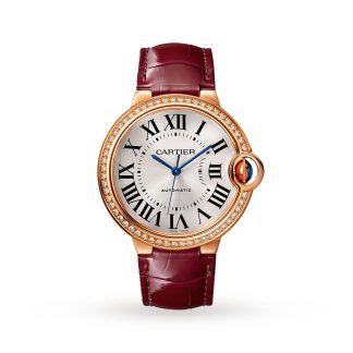 designer a buon mercato Orologio Cartier Ballon Bleu De 36 mm Oro rosa Diamanti Pelle Alligatore WJBB0034