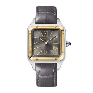 designer a buon mercato Orologio Cartier Santos-Dumont Modello Grande Oro Giallo Alta Autonomia Quarzo Alligatore W2SA0028