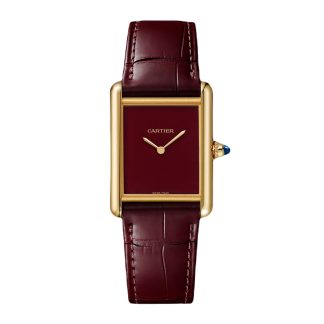 designer a buon mercato Orologio Cartier Tank Louis Cartier modello grande Movimento meccanico di manifattura a carica manuale. Alligatore WGTA0190