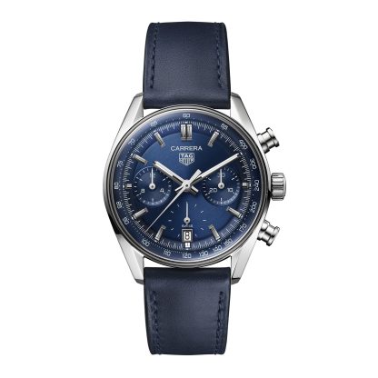 designer a buon mercato TAG Heuer Carrera Cronografo 39mm Orologio Uomo Pelle Blu CBS2212.FC6535