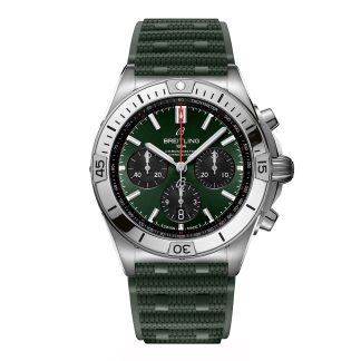 designer all'ingrosso Breitling Chronomat B01 Cronografo 42mm Uomo Orologio in gomma verde AB0134101L2S1