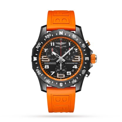 designer all'ingrosso Breitling Endurance Pro 44mm Arancione Cinturino in gomma Orologio in gomma X82310A51B1S1