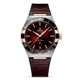 designer all'ingrosso Omega Constellation Co-Axial Master Chronometer 41mm Orologio Uomo Pelle Rossa O13123412111001