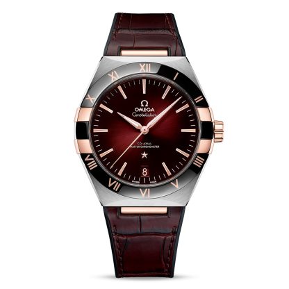 designer all'ingrosso Omega Constellation Co-Axial Master Chronometer 41mm Orologio Uomo Pelle Rossa O13123412111001