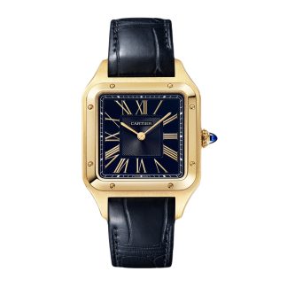 designer all'ingrosso Orologio Cartier Santos-Dumont Modello Grande Oro Giallo Alta Autonomia Quarzo Alligatore WGSA0077