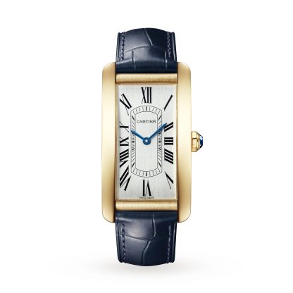 designer all'ingrosso Orologio Cartier Tank Américaine Modello Grande Movimento Automatico Oro Giallo Alligatore WGTA0300