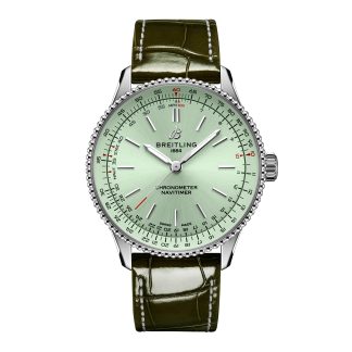 designer all'ingrosso Orologio da donna Breitling Navitimer 36 mm Alligatore verde A17327361L1P1