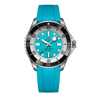 designer contraffatto Orologio Breitling Superocean Automatic 44mm Uomo Gomma Turchese A17376211L2S2